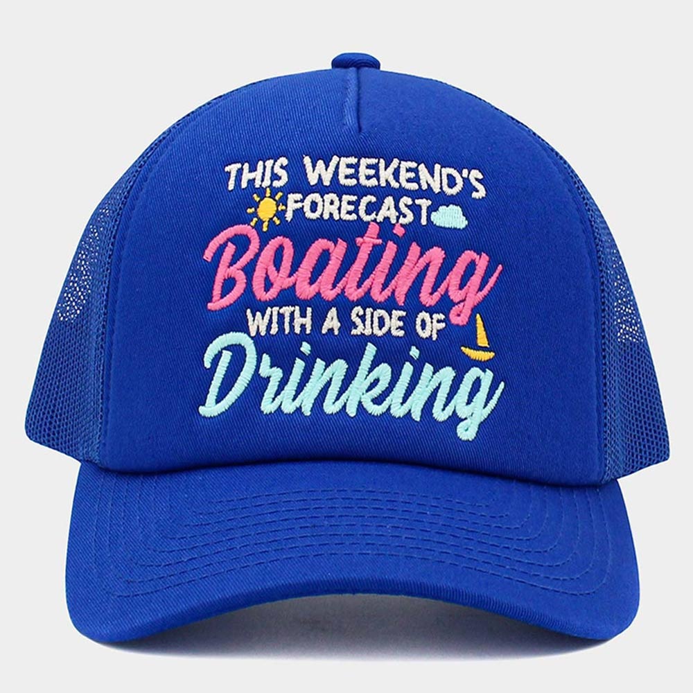 Blue mesh back vintage style baseball cap